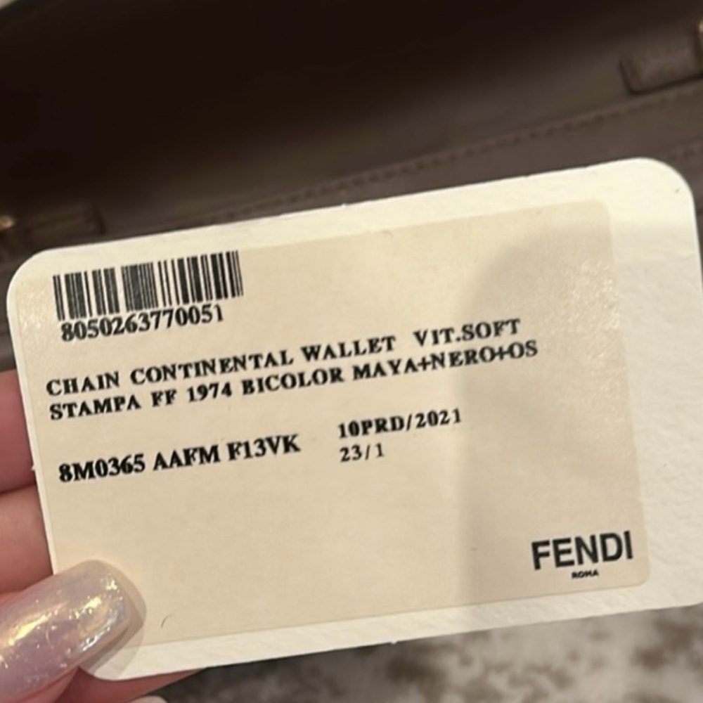 Fendi Brown and Black Chain Wallet - Picture 2 of 2